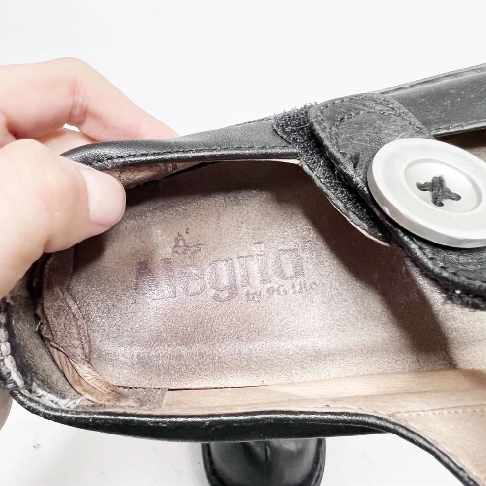 Alegria Black Leather Ballet Shoes Women’s Flats Comfort Shoes Size 38 8